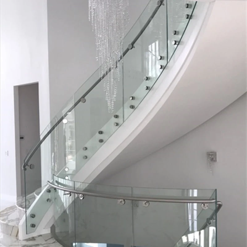 Good Price Tempered Glass Metal Fence Stair Balustrade Interior Standoff Glass Railing