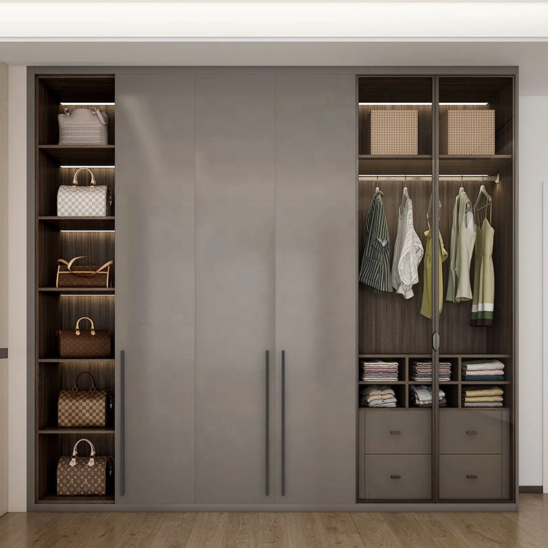 Yvt Customized Wall Wardrobe Closet Sliding Wardrobe Mirror Door System Walk in Closet Wardrobe for Home Furniture