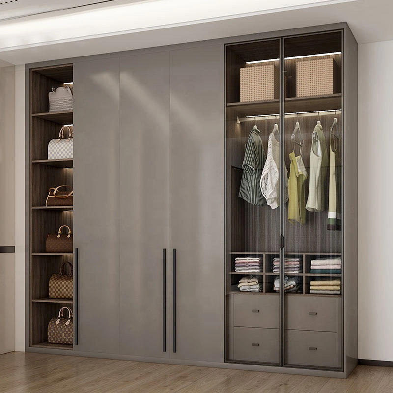 Yvt Customized Wall Wardrobe Closet Sliding Wardrobe Mirror Door System Walk in Closet Wardrobe for Home Furniture