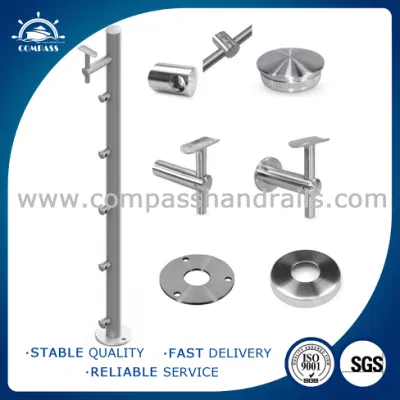 Barandillas de barandilla de escalera de metal de acero inoxidable para exteriores personalizadas de fábrica